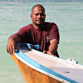 New to our training staff is carpenter and sailor Sear Helias. Photo: Tolina Tomeing