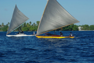 First and Second Place Winners, Kibed and Bud Lite, Majuro Day 2015 Canoe Race