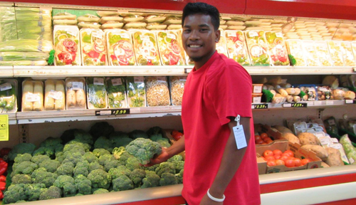 WAM 2015 alumni Jacklick Kamo work at K&K Supermarket. Photo: Tolina Tomeing