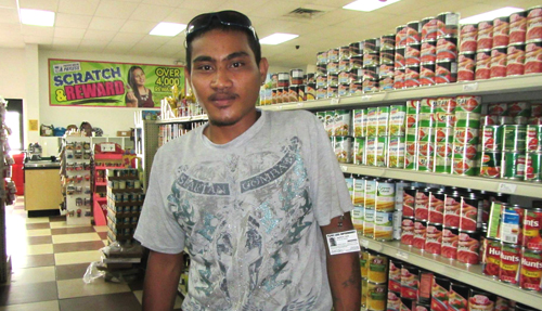 WAM 2015 alumni Jamison Jack working at the Payless Supermarket. Photo: Tolina Tomeing