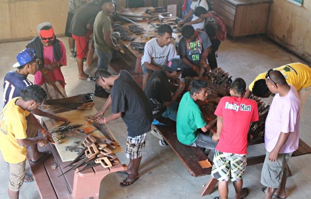 WAM Trainees first week doing inventory and cleanup. Photo: Tolina Tomeing