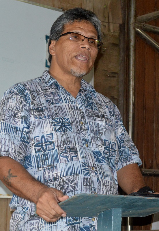 RMI National Training Council Allison Nashion spoke in both English and Marshallese to the WAM Open Day crowd. Photo: Karen Earnshaw