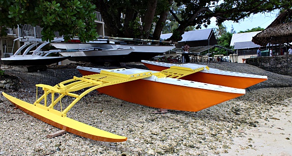 One of the two canoes built by the Class of 2016. Photo: J. Bowman