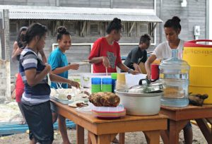 WAM trainees preparing lunch. Photo: Suemina Bohanny