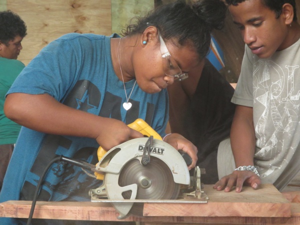 Trainee Thumblina Muller working with the tools of the trade. Photo: Isocker Anwell