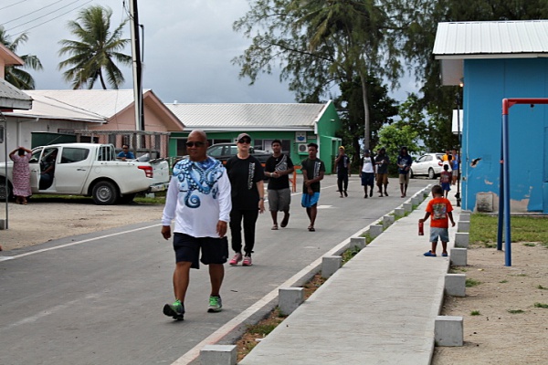 Director Alson Kelen, staff and trainees during Walk-a-thon. Photo: Suemina Bohanny