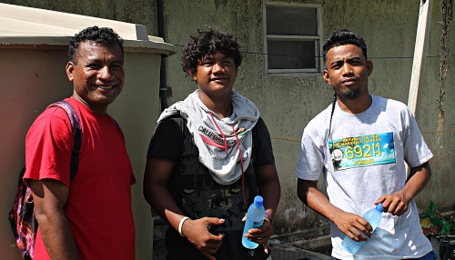 Wellness Supervisor, Sovennir Kebos, and Darween Gideon. Trainees were learning seed planting. Photo: Sealand Laiden